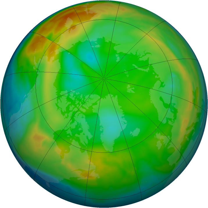 Arctic ozone map for 06 January 2009